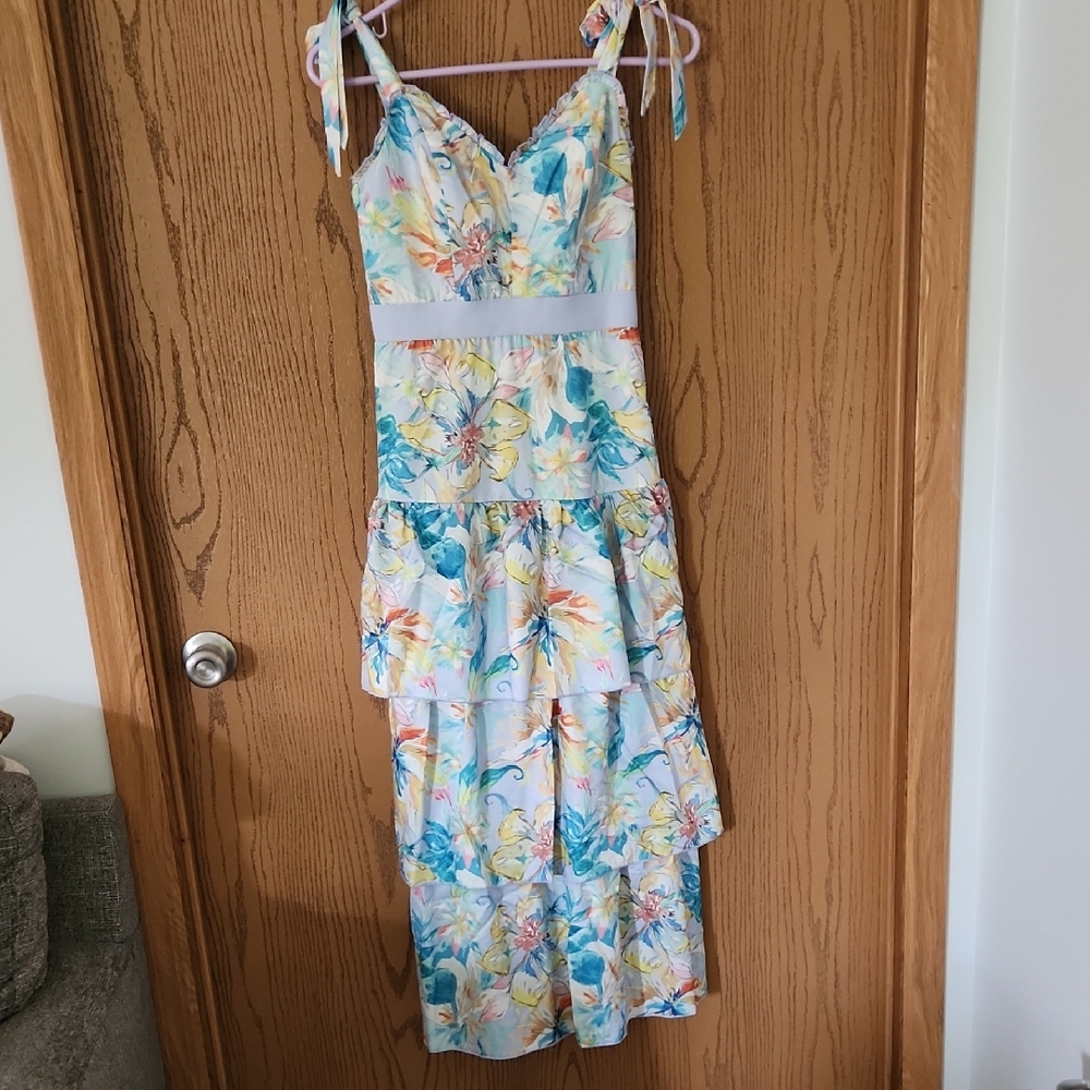 Little Mistress Floral Midi Dress - Multicolor